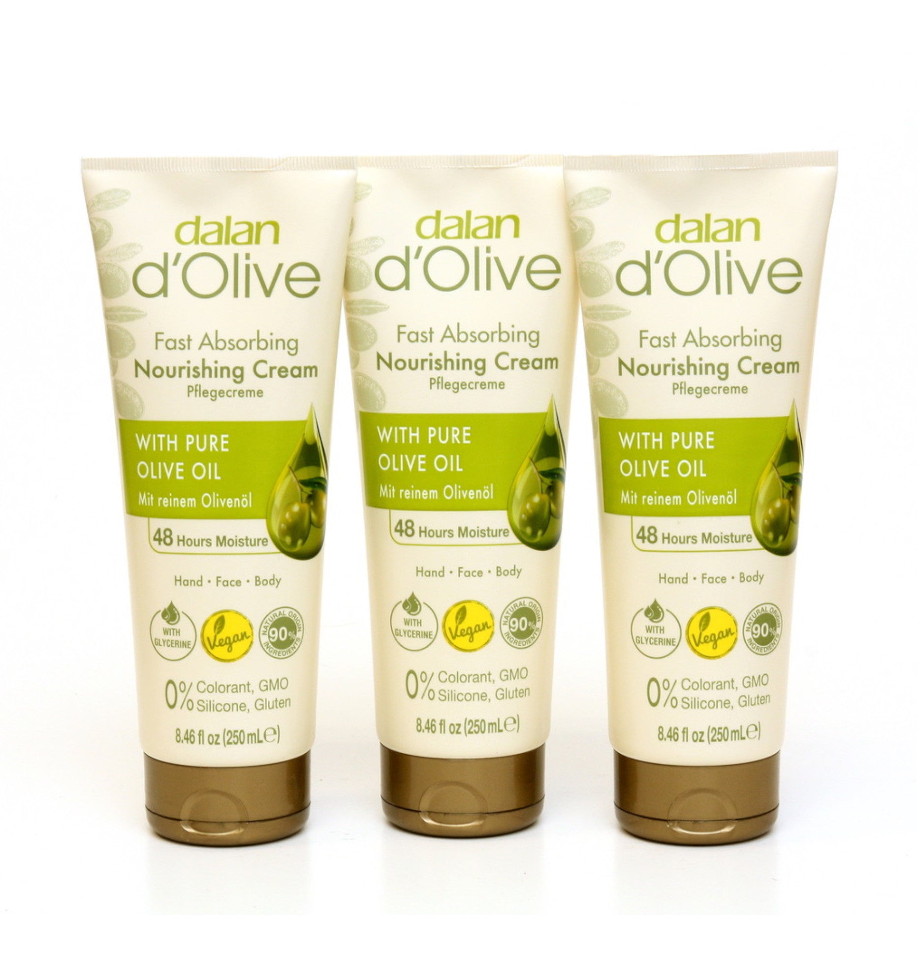 dalan d'Olive - Olivenöl Pflege - Hand- und Bodycreme 3 x 250ml | HEDO Beauty