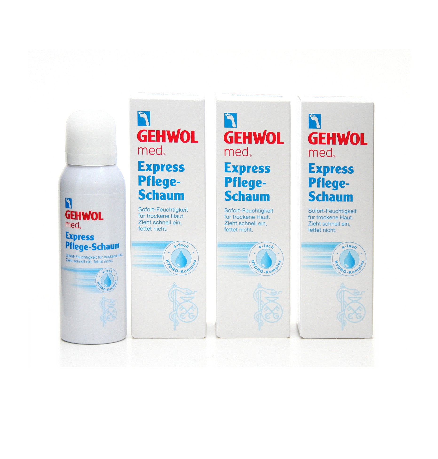 GEHWOL - med - Express Pflege-Schaum 3 x 125 ml + 3 Geschenke | HEDO Beauty