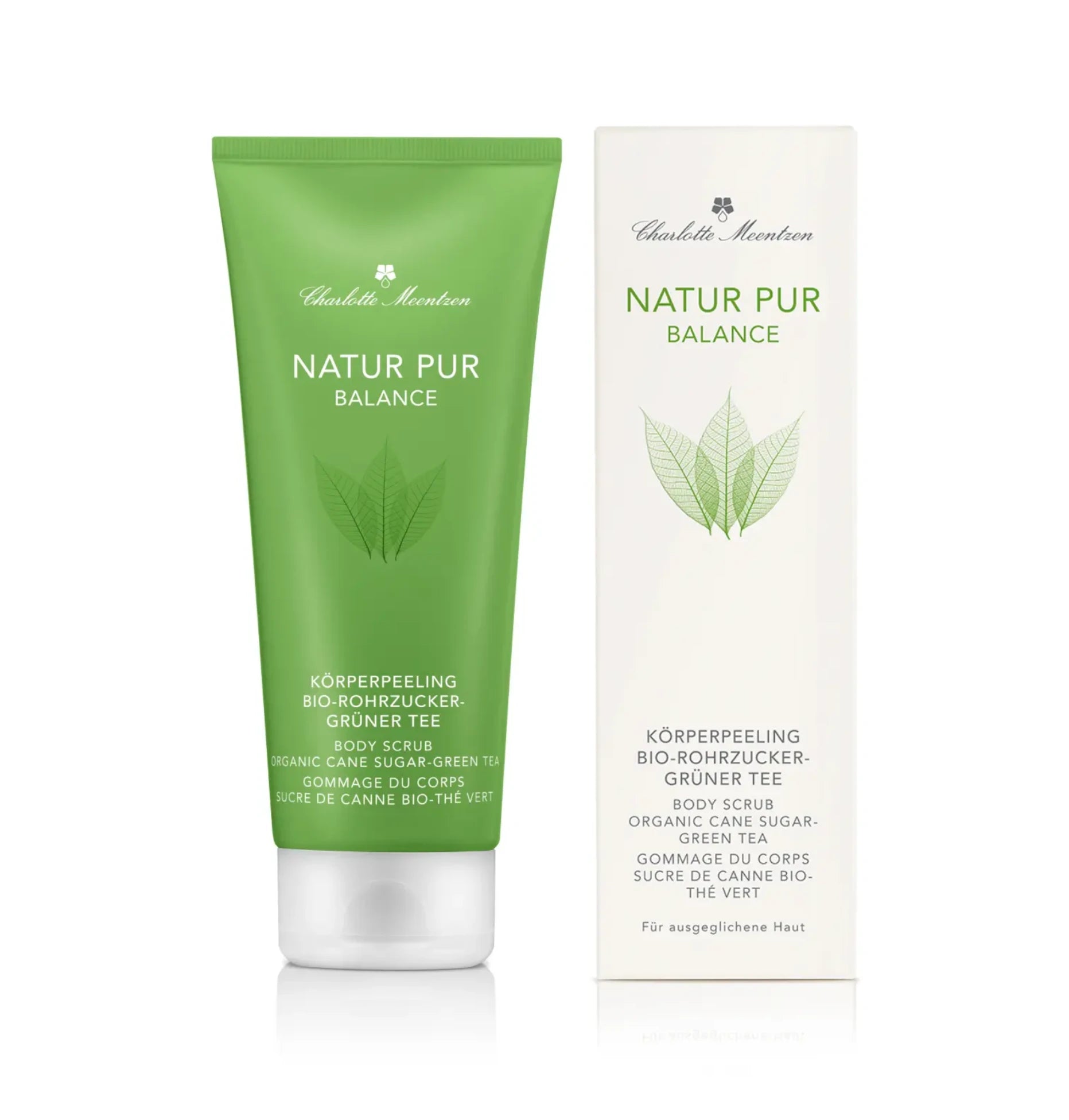 Charlotte Meentzen - Natur Pur BALANCE - Körperpeeling Bio-Rohrzucker-Grüner Tee 200ml