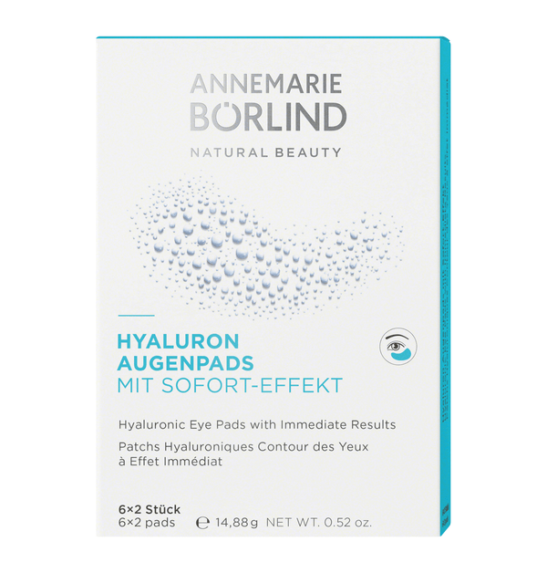 ANNEMARIE BÖRLIND - AUGEN- UND LIPPENPFLEGE - Hyaluron Augenpads mit Sofort-Effekt 6x2 Stück | HEDO Beauty