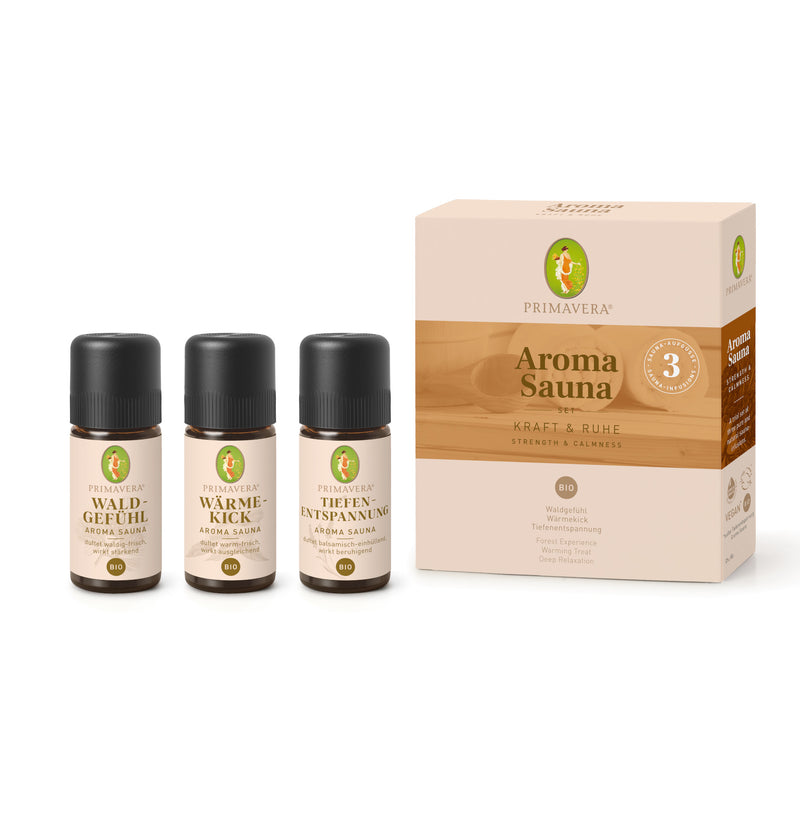 PRIMAVERA - Aroma Sauna bio - Set Kraft & Ruhe 3 x 10ml | HEDO Beauty