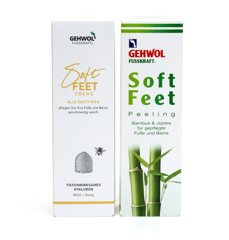 GEHWOL - FUSSKRAFT - Soft feet Creme und Soft Feet Peeling  je 125ml | HEDO Beauty