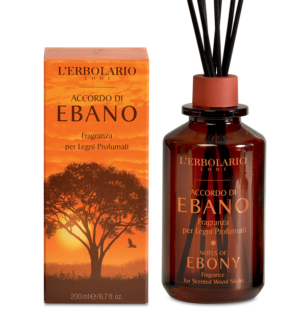 L'Erbolario - ACCORDO DI EBANO - Raumduft mit Holzstäbchen 200ml | HEDO Beauty